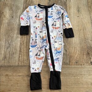 Little Sleepies Baby Onesie with Black and White Accents